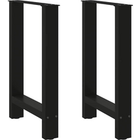 vidaXL Dining Table Legs Black 2 pcs 60x(72-73) cm Steel