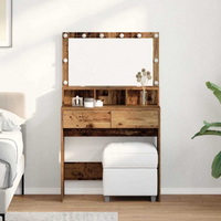 vidaXL Dressing Table Old wood 80 x 41 x 134.5 cm Engineered Wood