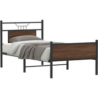vidaXL Bed Frame without Mattress Brown Oak 90x200 cm Engineered Wood