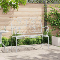 vidaXL Garden Bench White 104 x 54 x 93cm Steel