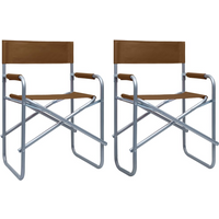 vidaXL Director's Chairs 2 pcs Steel Brown