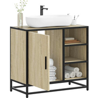 vidaXL Bathroom Sink Cabinet Sonoma Oak 65x33x60 cm Engineered Wood