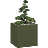 vidaXL Planter Olive Green 80x80x80 cm Steel