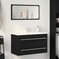 vidaXL Bathroom Sink Cabinet Black Oak 80x38.5x48 cm Engineered Wood