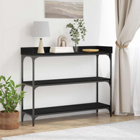 vidaXL Console Table with Shelf Black oak 100 x 30 x 80 cm