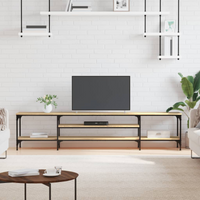 vidaXL TV Cabinet Sonoma Oak 201x35x45 cm Engineered Wood&Iron