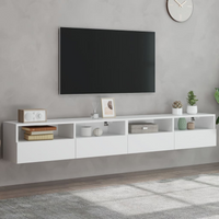 vidaXL TV Wall Cabinets 2 pcs White 100x30x30 cm Engineered Wood