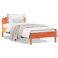 vidaXL Bed Frame without Mattress Wax Brown 100x200 cm Solid Wood Pine