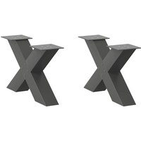 vidaXL Coffee Table Legs X-Shaped 2 pcs Anthracite 50x(30-31) cm Steel
