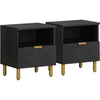 vidaXL Bedside Cabinet Black 40x33x46 cm Engineered Wood