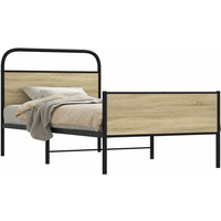 vidaXL Bed Frame without Mattress 107x203 cm Sonoma Oak Engineered Wood