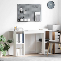 vidaXL Desk with Shelf White 130 x 50.5 x 75 cm Engineered Wood