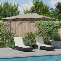 vidaXL Parasol Taupe 286 x 285 x 270 cm Aluminium