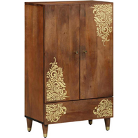 vidaXL Highboard with Drawer Brown 60 x 33 x 100 cm Solid Mango Wood