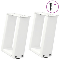 vidaXL Coffee Table Legs U-Shaped 2 pcs White 30x(30-31) cm Steel