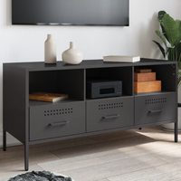 vidaXL TV Cabinet Black 100.5x39x50.5 cm Steel