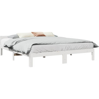 vidaXL Bed Frame without Mattress White 160x200 cm Solid Wood Pine