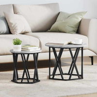 vidaXL Side Table 2 pcs Grey Sonoma Engineered Wood and Steel