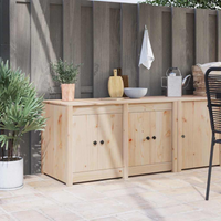 vidaXL Kitchen Cabinet Brown 106 x 55 x 64 cm Solid Pine wood