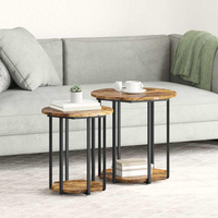 vidaXL Side Table Set 2 pcs Brown 50 x 50 x 50.5 cm Engineered Wood