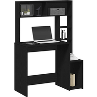 vidaXL Desk with Shelves Black 100x45x140 cm Engineered Wood