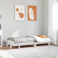vidaXL Bed Frame without Mattress White 100x200 cm Solid Wood Pine