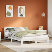 vidaXL Bed Frame without Mattress White 150x200 cm King Size Solid Wood Pine