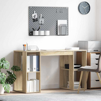vidaXL Desk with Shelf Sonoma Oak 130 x 50.5 x 75 cm Engineered Wood