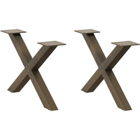 vidaXL Coffee Table Legs X-Shaped 2 pcs Natural Steel 60x(30-31) cm Steel