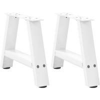 vidaXL Coffee Table Legs A-Shaped 2 pcs White 40x(30-31) cm Steel
