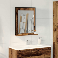 vidaXL Mirror Old wood 50 x 12 x 60 cm Glass and Engineered Wood