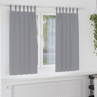 vidaXL Blackout Curtains with Rings 2 pcs Light Grey 175 x 140 cm