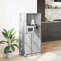 vidaXL Kitchen Cabinet Grey Sonoma 57x41.5x131.5 cm Engineered Wood