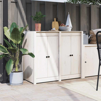 vidaXL Outdoor Kitchen Doors 2 pcs White 50x9x82 cm Solid Wood Pine