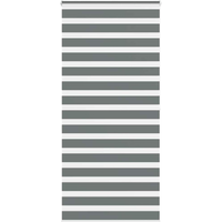 vidaXL Zebra Blind Dark Grey 110x200 cm Fabric Width 105.9 cm Polyester