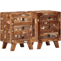 vidaXL Bedside Cabinet 2 pcs 37x32x50 cm Solid Wood Reclaimed