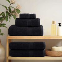 vidaXL 600 gsm Guest Towels SOLUND 50 pcs Black 30 x 50 cm Cotton