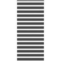 vidaXL Zebra Blind Black 95x200 cm Fabric Width 90.9 cm Polyester