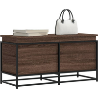 vidaXL Storage Box with Lid Brown Oak 100x40x51.5 cm Engineered Wood
