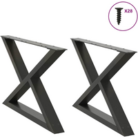 vidaXL Coffee Table Legs 2 pcs Anthracite 70x(42-43.3) cm Steel