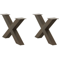 vidaXL Coffee Table Legs X-Shaped 2 pcs Natural Steel 70x(42-43) cm Steel