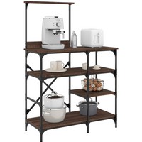 vidaXL Baker's Rack Brown Oak 90x40x132 cm Engineered Wood and Metal