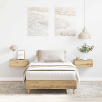 vidaXL Bed Frame No Mattress Artisan Oak 100x200 cm Engineered Wood