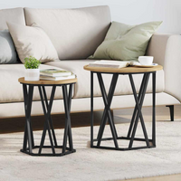 vidaXL Coffee Table 2 pcs Artisan Oak Engineered Wood and Steel