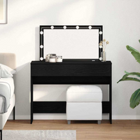 vidaXL Dressing Table Black oak 100 x 40 x 120 cm Engineered wood