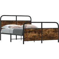 vidaXL Bed Frame Without Mattress 120x190 cm Small Double Smoked Oak Engineered Wood