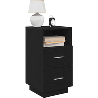vidaXL Bedside Cabinets 2 pcs with 2 Drawers Black 36x36x68 cm