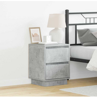 vidaXL Bedside Cabinet with 2 pcs Concrete grey 39 x 34.5 x 50 cm