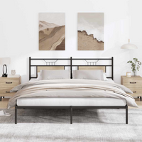 vidaXL Bed Frame without Mattress Sonoma Oak 183x213 cm Engineered Wood