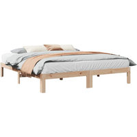 vidaXL Bed Frame without Mattress 180x200 cm Super King Solid Wood Pine